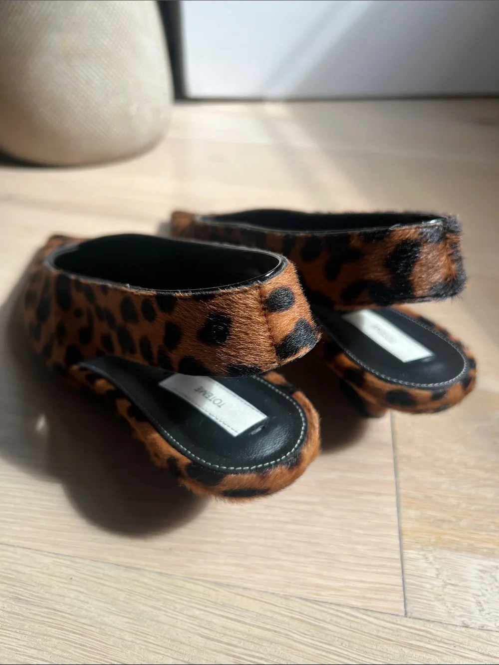 NWT Toteme Wedge-heel Pony Hair Slingbacks Leopard